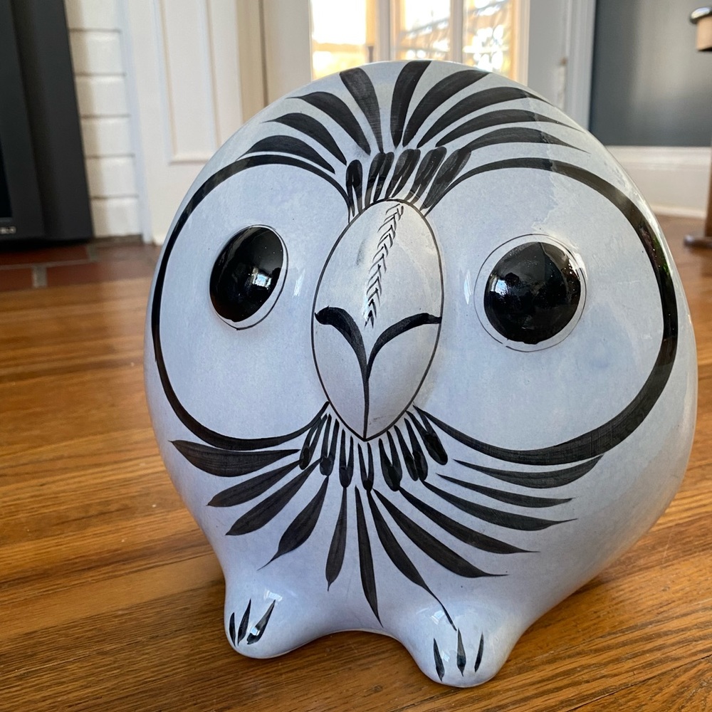Vintage Tonala Mexican Pottery Owl